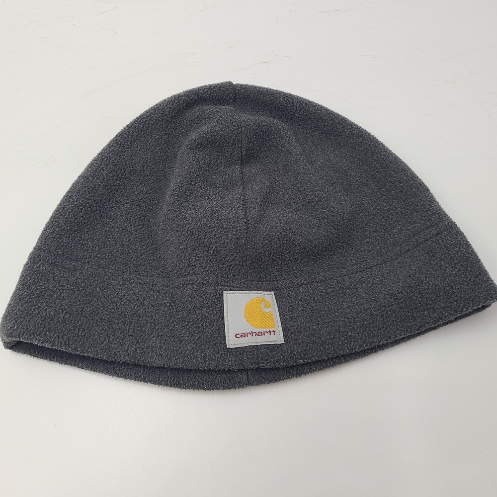 Carhartt Hat Beanie Gray Fleece Workwear Winter Stocking Cap Outdoors Hike Men